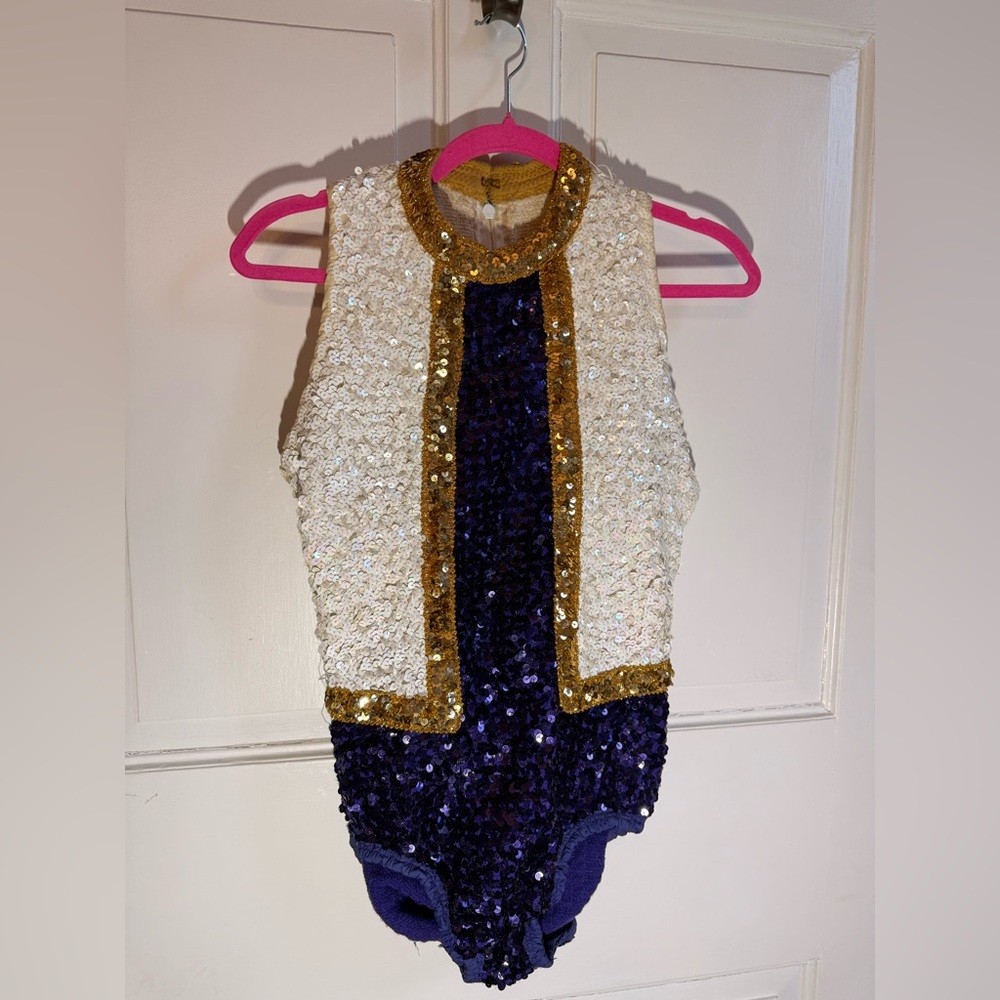 American Vintage Sequin Bodysuit in Gold, White, and purple | KPop demon hunter